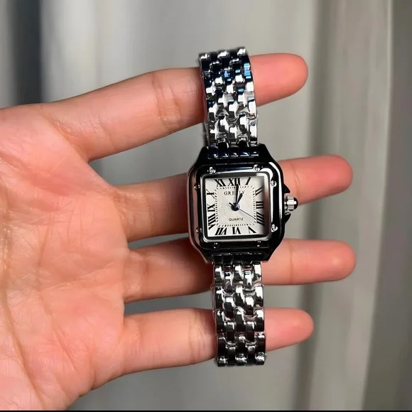 Panthere Classic Rectangle Stainless Steel Silver Panthere Classic Rectangle Stainless Steel Gold Watch main image 4